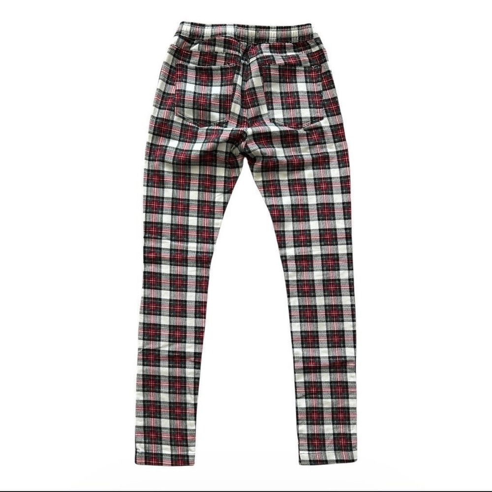 Urban Outfitters Christmas Plaid Slim Fit Pants Elastic Drawstring Size Small - Picture 2 of 7